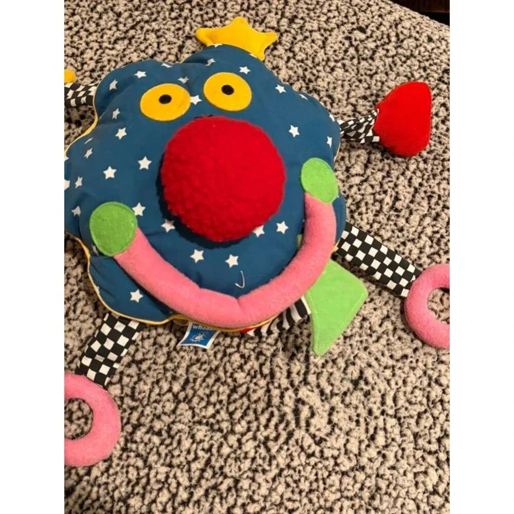 Rare Vtg 1999 Manhattan Toy Whoozit Large Sensory Rattle Squeaker Activity Toy